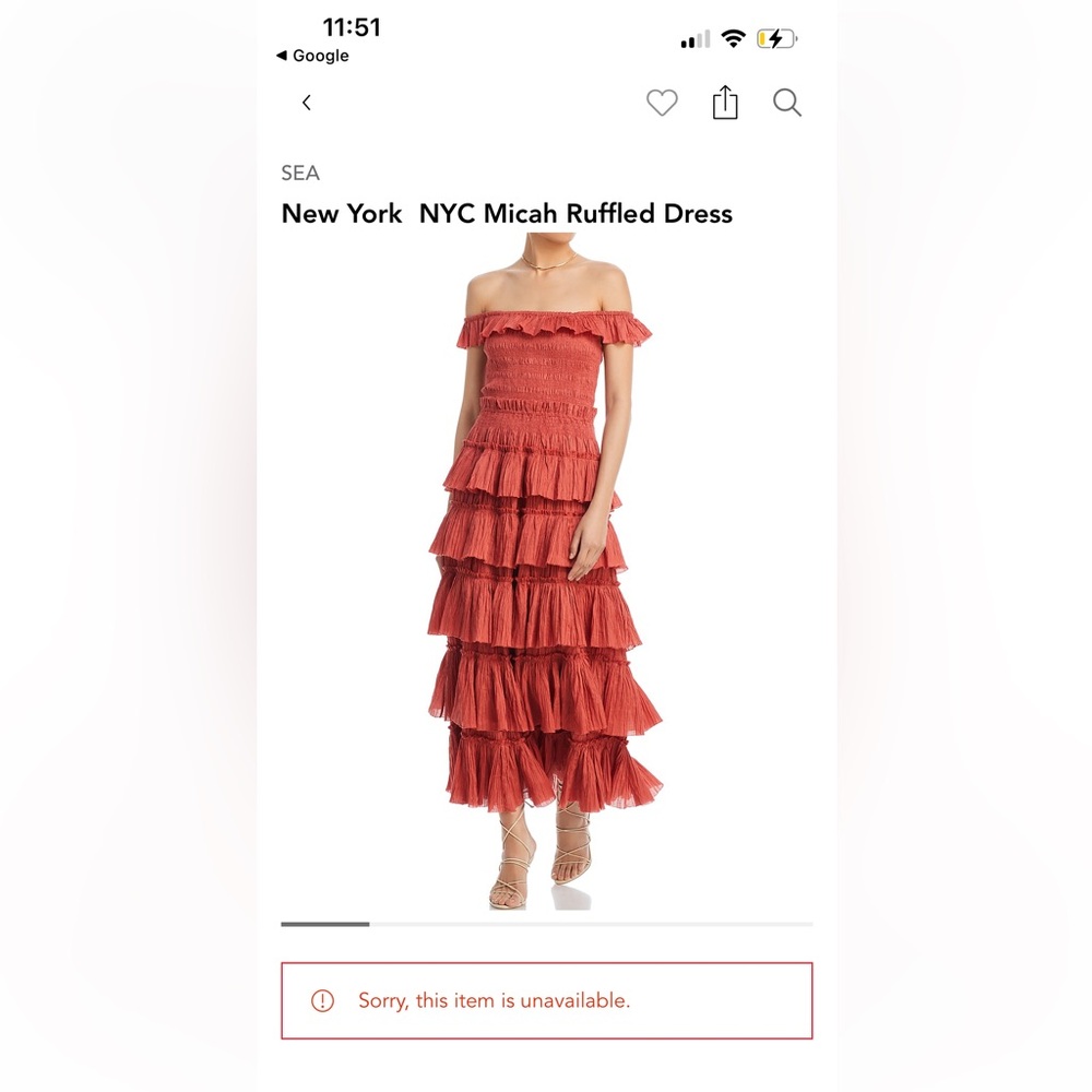 Sea New York Micah Ruffled Dress
